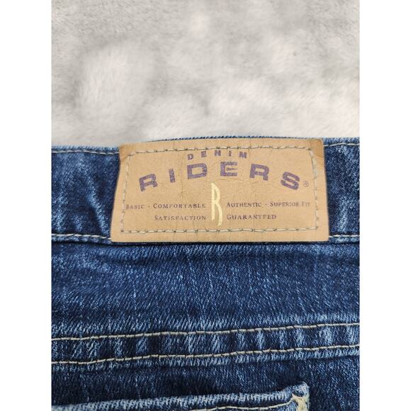 Vintage Riders Eased Fit High Rise Straight Leg Jean Size 22W Blue Stretch Denim - Picture 6 of 13